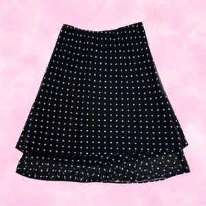 Midnight Goth Polka Dot Midi Skirt